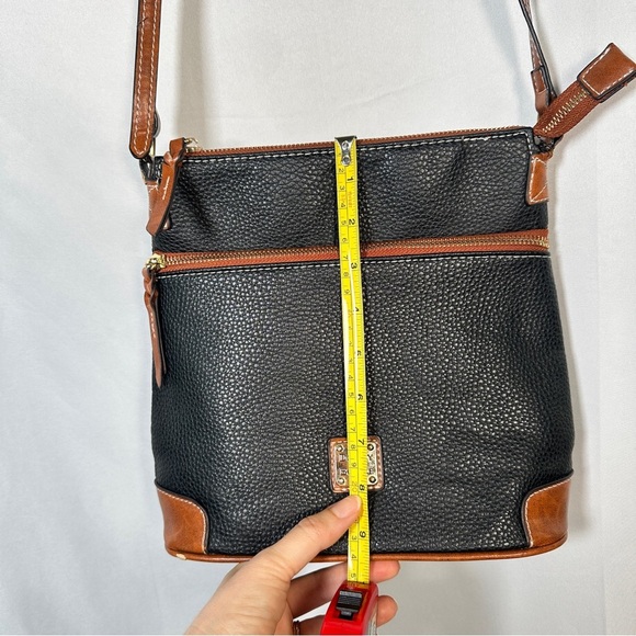 Dooney & Bourke Pebble Leather Crossbody Bag Front Zip Adjustable Strap Black - Picture 11 of 16